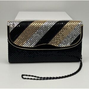 Vintage Gold Silver Bronze Metal Mesh Chainmail Purse Evening Shoulder‎ Bag 80s